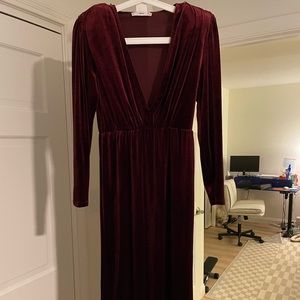 red velvet dress